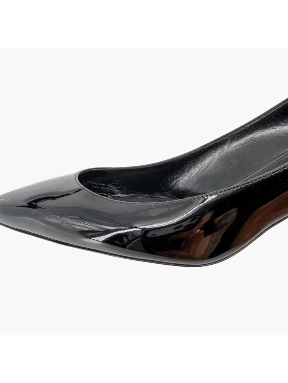 Saint Laurent Charlotte Pumps Heels Black Patent Size 39 US 9 Pointed Toe - Picture 9 of 15